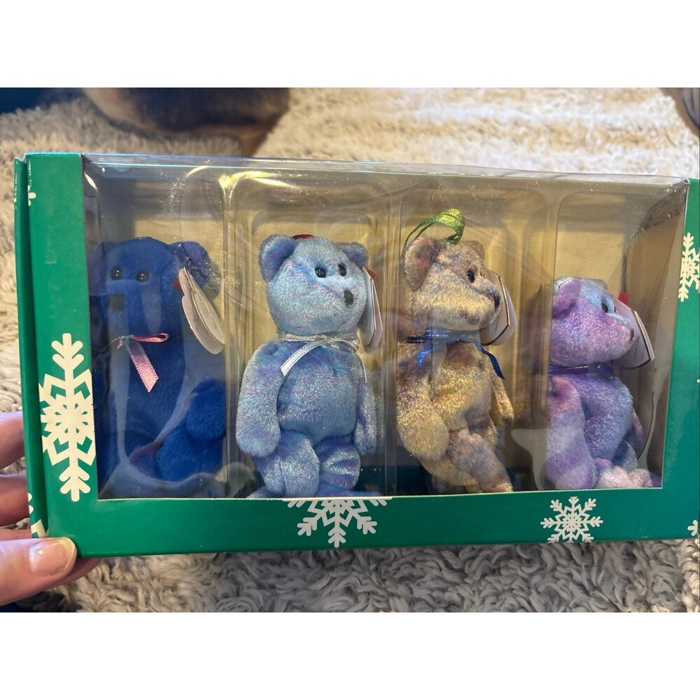 Ty Beanie Babies Ornament Set Kids OS Multi New Clubby Edition Bears 4pk